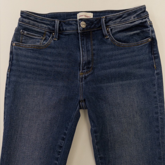 Driftwood Colette Floral Embroidered Crop Jeans Frayed Hem Size 27 EUC - Picture 2 of 13